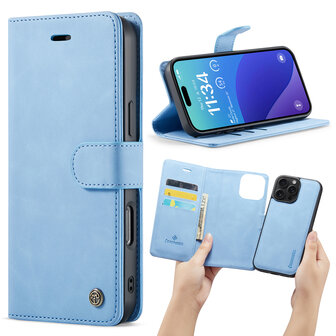 iPhone 16 Pro - Sky Blue - 2 in 1 Book Case