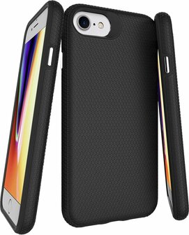 iPhone SE (2022 / 2020) - iPhone 7 &amp;amp; 8 Zwart - Anti Slip Matte Armor