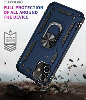iPhone 12 Mini Blauw - Armor met Kickstand Ring