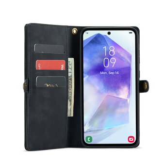 Samsung A56 - Charcoal Gray - 2 in 1 Book met Extra Vakken