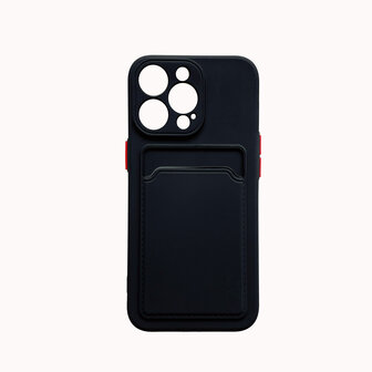iPhone 12 - Back Cover met Kaarthouder - Zwart