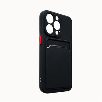 iPhone 12 - Back Cover met Kaarthouder - Zwart