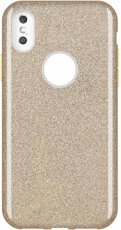 iPhone XR - Glitter Back Cover - Goud