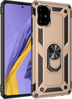 Samsung A51 - Armor met Kickstand Ring - Goud