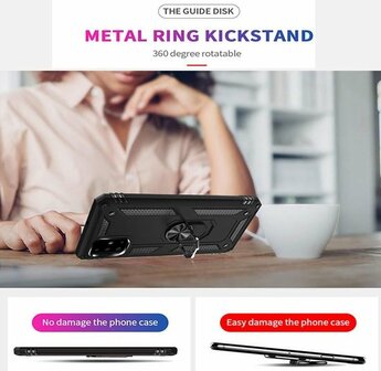 Samsung A51 - Armor met Kickstand Ring - Goud