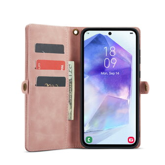 Samsung A56 - Pale Pink - 2 in 1 Book met Extra Vakken