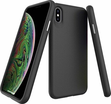 iPhone XS Max Zwart - Anti Slip Matte Armor