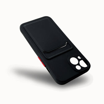 iPhone 11 - Back Cover met Kaarthouder - Zwart