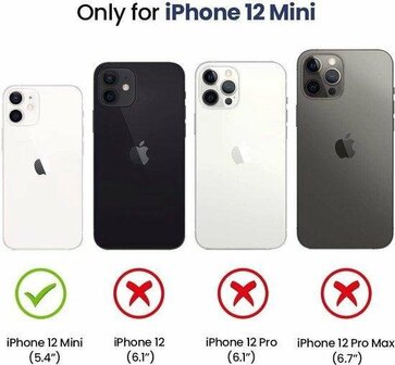 iPhone 12 Mini - Back Cover &amp;amp; Glas - Paars