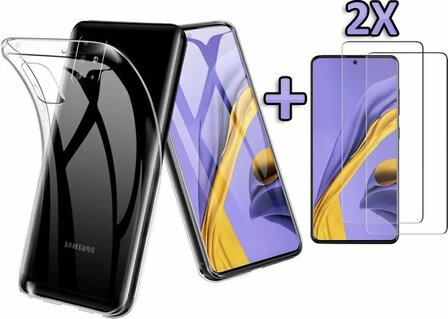 A51 - Back Cover &amp;amp; 2X Glas - Transparant