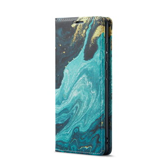 Samsung A14 Blue Aquamarine - Marmer Book Case