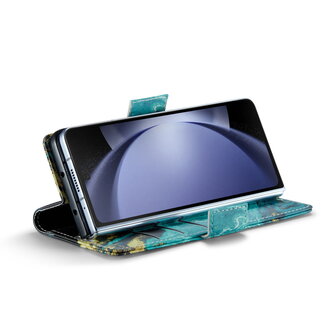 Samsung Z Fold 5 Blue Aquamarine - Marmer Book Case