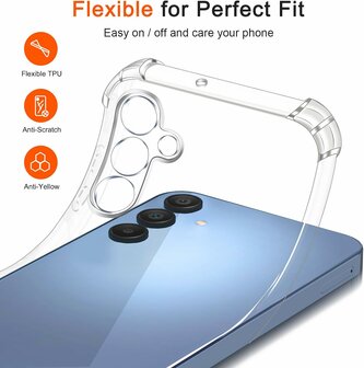 Samsung Galaxy A56 - Transparant - Anti Shock &amp;amp; 2x Glas