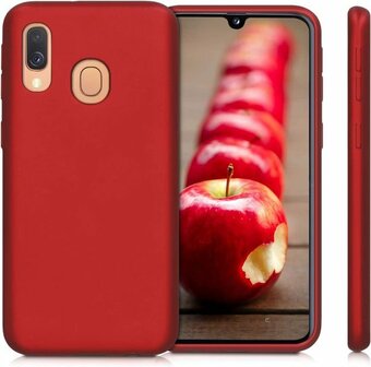 Samsung A40 - Siliconen Back Cover - Rood