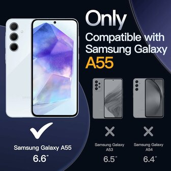 A55 - Back Cover &amp;amp; 2X Glas - Zwart
