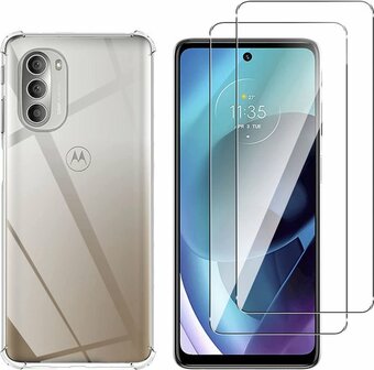 Moto G51 - Anti Shock &amp;amp; 2x Glas - Transparant