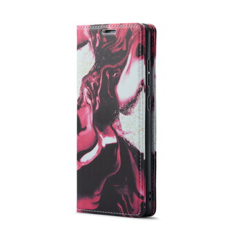 Samsung A14 Red Rhodonite - Marmer Book Case