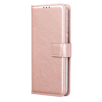 Moto G32 - Book Case &amp;amp; Glas - Rosegoud