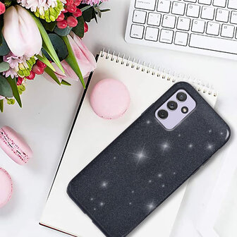 Samsung A55 - Glitter Back Cover - Zwart