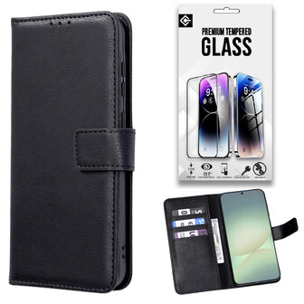 Xiaomi 14T - Book Case &amp;amp; Glas - Zwart