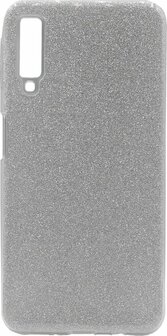 Samsung A7 2018 - Siliconen - Glitter Back Cover - Zilver
