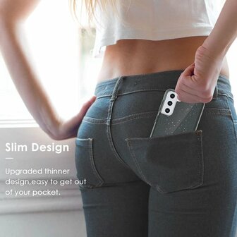 A55 - Zilver - 2X Glas - Glitter Back Cover