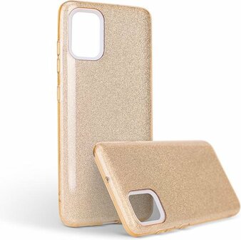 Samsung A51 - Siliconen - Glitter Back Cover - Goud