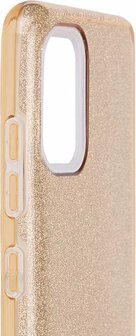 Samsung A51 - Siliconen - Glitter Back Cover - Goud