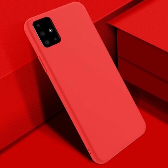 Samsung A51 - Siliconen Back Cover - Rood