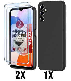 A14 - Back Cover &amp;amp; 2x Glas - Zwart