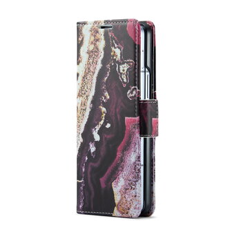 Samsung Z Fold 5 Magenta Eudialyte - Marmer Book Case