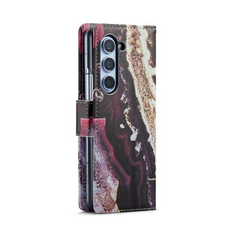 Samsung Z Fold 5 Magenta Eudialyte - Marmer Book Case
