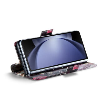 Samsung Z Fold 5 Magenta Eudialyte - Marmer Book Case
