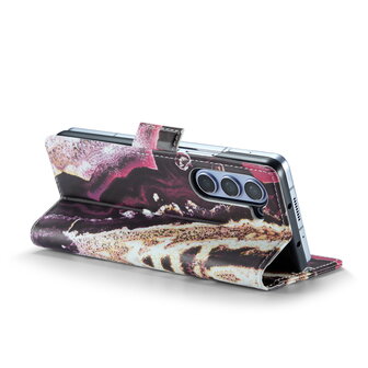 Samsung Z Fold 5 Magenta Eudialyte - Marmer Book Case