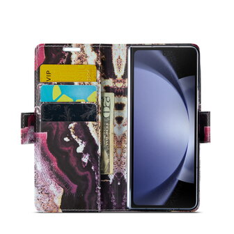 Samsung Z Fold 5 Magenta Eudialyte - Marmer Book Case