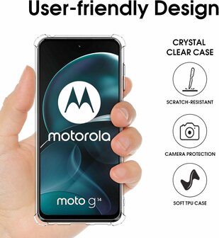 Moto G14 - Anti Shock &amp;amp; 2x Glas - Transparant
