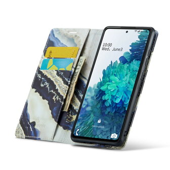 Samsung A14 Blue Paraiba - Marmer Book Case