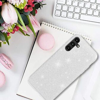 Samsung A14 - Glitter Back Cover - Zilver