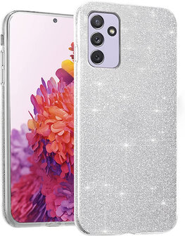 Samsung A55 - Glitter Back Cover - Zilver