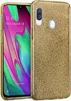 Samsung A40 - Glitter Back Cover - Goud