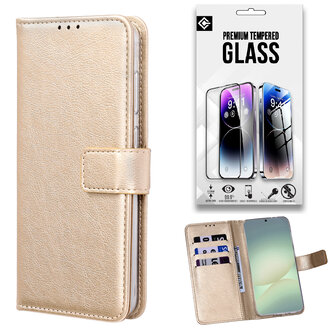 Moto G Pro - Book Case &amp;amp; Glas - Goud