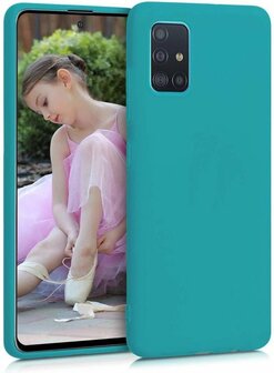 Samsung A51 - Siliconen Back Cover - Turquoise