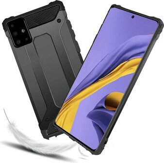 Samsung A51 - Anti Shock Hybrid Armor Case - Zwart
