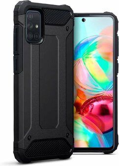 Samsung A51 - Anti Shock Hybrid Armor Case - Zwart