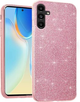 Samsung A14 - Glitter Back Cover - Roze