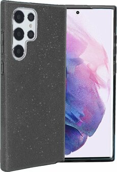 Samsung S24 Ultra - Glitter Back Cover - Zwart