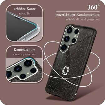Samsung S24 Ultra - Glitter Back Cover - Zwart