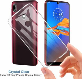 Moto E6 Plus - Back Cover &amp;amp; Glas - Transparant