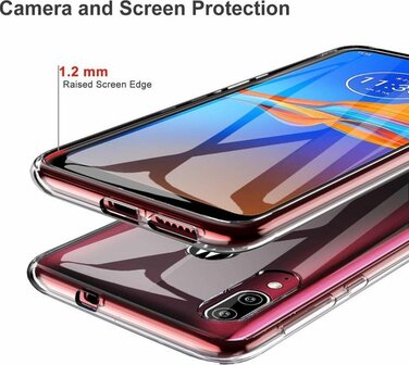 Moto E6 Plus - Back Cover &amp;amp; Glas - Transparant