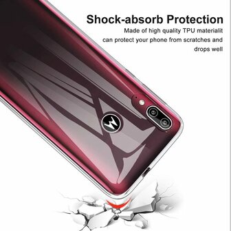 Moto E6 Plus - Back Cover &amp;amp; Glas - Transparant